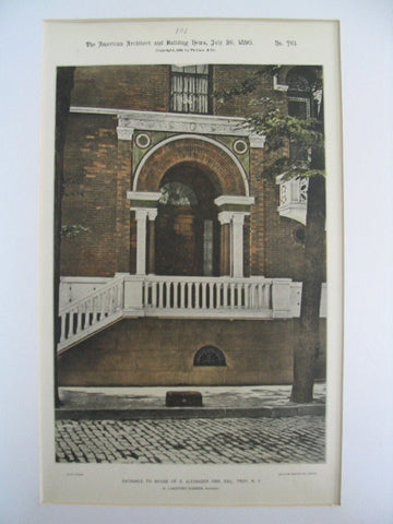 Entrance to the House of S. Alexander Orr, Troy, NY, 1890, H. Langford Warren