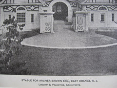 Stable for Archer Brown, East Orange, NJ, 1901, Ludlow & Valentine