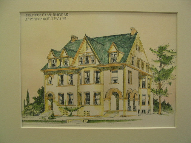 Double House for W. R. Sprague, Esq, St. Louis, MO, 1892, A. F. Rosenheim