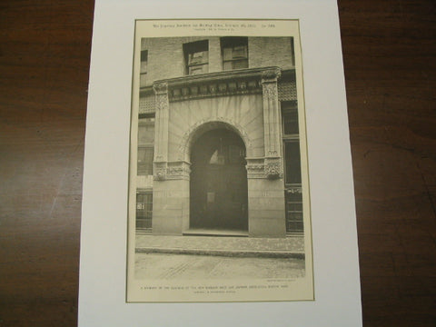 A Doorway of the Building of the New England Shoe and Leather Association, Boston, MA, 1892, Hartwell and Richardson