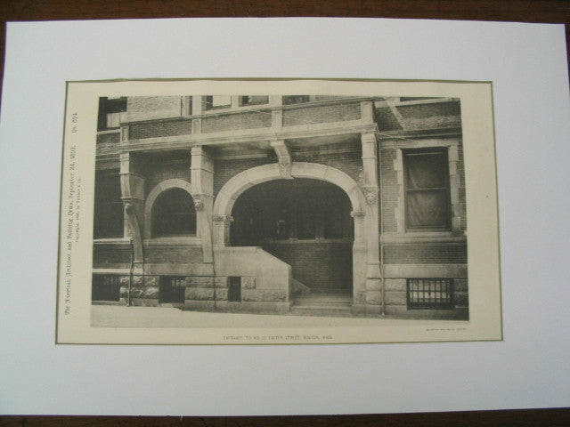 Entrance to No. 25 Exeter St., Boston, MA, 1892, Peabody and Stearns