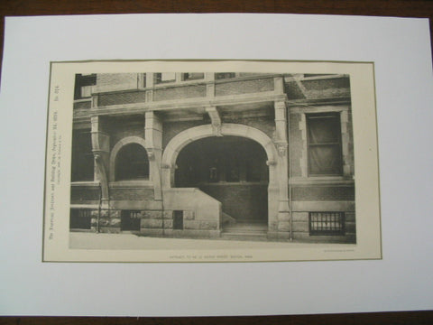 Entrance to No. 25 Exeter St., Boston, MA, 1892, Peabody and Stearns