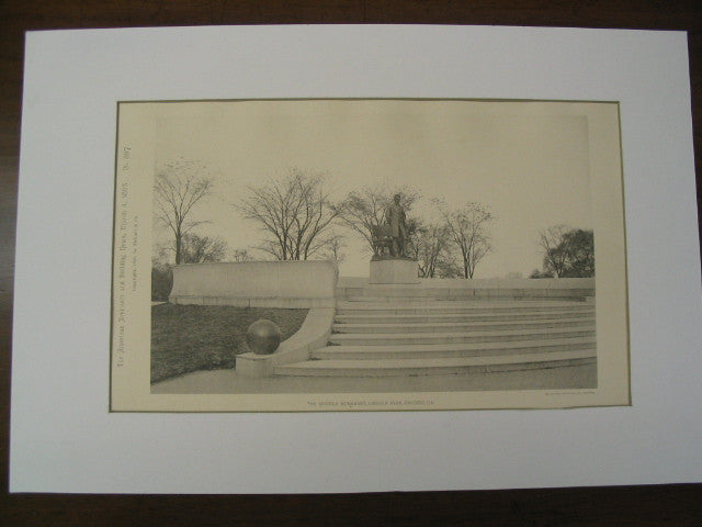 The Lincoln Monument at Lincoln Park, Chicago, IL, 1893, Stanford Whtie and Agustus St. Gaudens