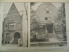 Chicago Residence and the Residence of Perry Trumbull, Chicago and Edgewater, IL, 1890, Burnham & Root and J. L. Silsbee