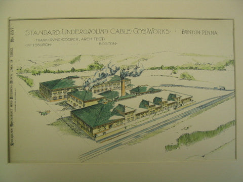 Standard Underground Cable Company Works, Brinton, PA, 1892, Frank Irving Cooper