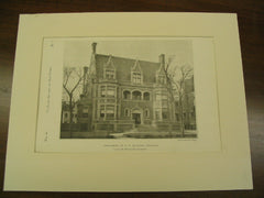 Residence of A. C. McClurg, Chicago, IL, 1890, Francis M. Whitehouse