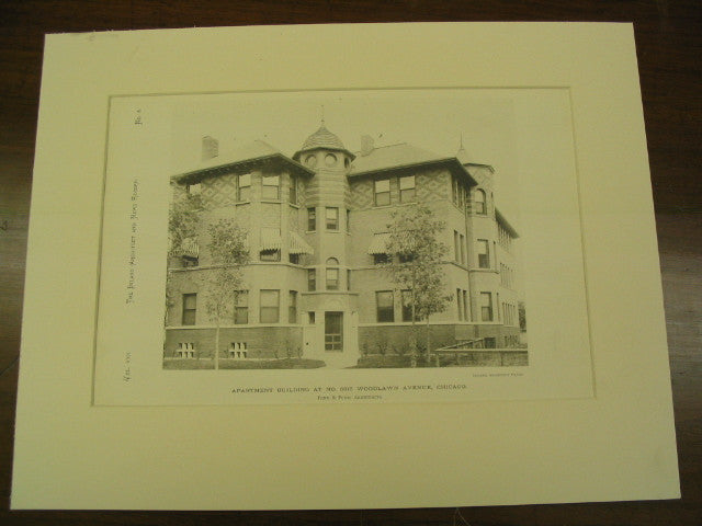 Apartment Building at No. 5515 Woodlawn Avenue, Chicago, IL, 1890, Irving K. Pond and Allen B. Pond