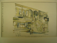 Stair Case in W. J. Tingue's Residence, Port Chester, NY, 1892, E. G. W. Dietrich