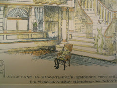 Stair Case in W. J. Tingue's Residence, Port Chester, NY, 1892, E. G. W. Dietrich