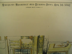 Stair Case in W. J. Tingue's Residence, Port Chester, NY, 1892, E. G. W. Dietrich