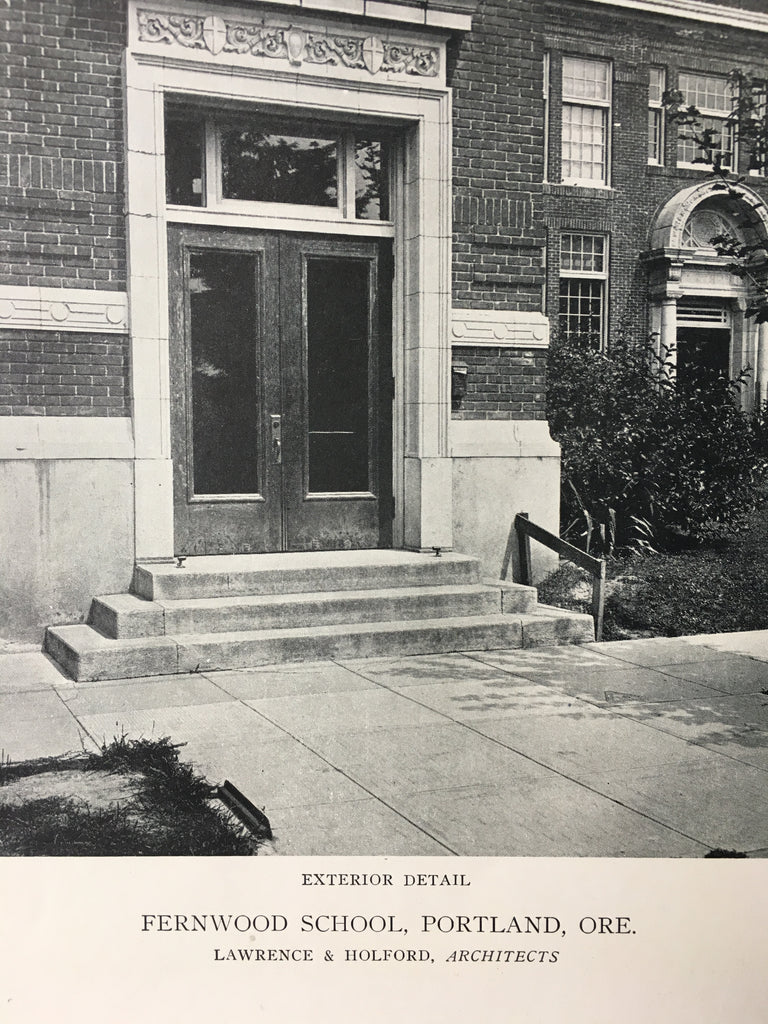 Fernwood School, Portland, OR, 1918, Lithograph. Lawrence & Holford