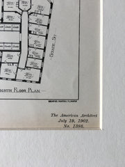 Board of Trade, Boston, MA, 1902, Winslow & Bigelow, Hand Colored Original -