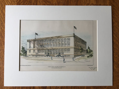 Ward Mackey Bakery, Pittsburgh, PA, 1902, C M Bartberger, Original Hand Colored -