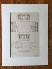 Mayor's Office, Elevations, New York City Hall, 1902, Original Hand Colored -