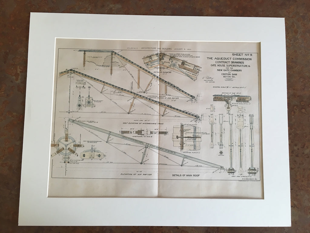 Croton Dam, Aqueduct Plan #5, Croton on Hudson, NY, 1890, Hand Colored – St. Croix Architecture croton-dam-aqueduct-plan-5-croton-on-hudson-ny-1890-hand-colored-st-croix-architecture
