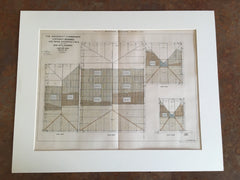 Croton Dam, Aqueduct Plan #4, Croton on Hudson, NY, 1890, Hand Colored Original -