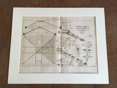 Croton Dam, Aqueduct Plan #2, Croton on Hudson, NY, 1890, Hand Colored Original -