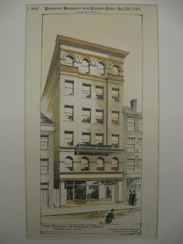 Store Building for Kate O'Meara, Worcester, MA, 1893, Earle and Fisher