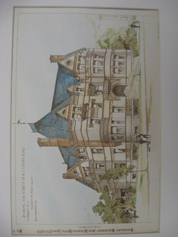 Residence for Cyrus Curtis, Camden, NJ, 1888, Albert W. Dilks