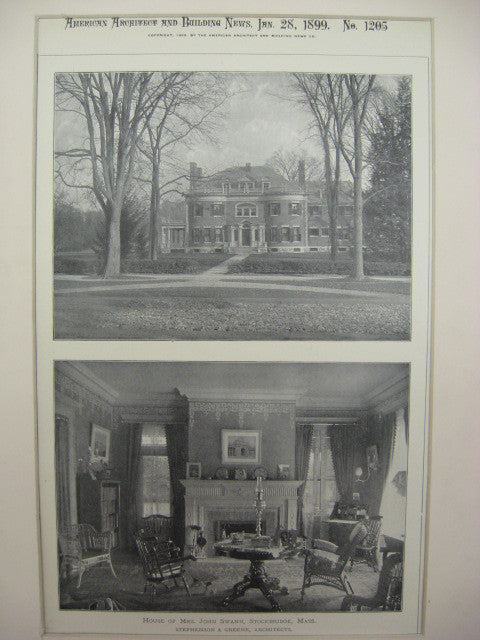 House of John Swann, Stockbridge, MA, 1899, Stephenson and Greene
