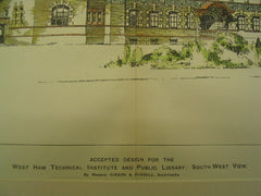 West Ham Technical Institute and Public Library, West Ham, England, UK, 1895, Gibson and Russell