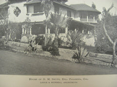 House of D. M. Smyth, Pasadena, CA, 1899, Locke and Munsell