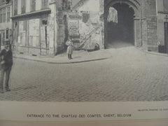 Entrance to the Chateau des Comtes, Ghent, Belgium, EUR, 1892