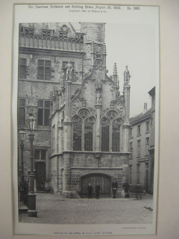 Portion of the Hotel de Ville, Alost, Belgium, EUR, 1892