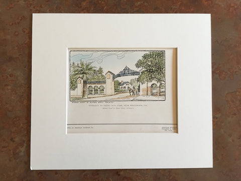 Palma Alta Park, Hollywood, CA, 1904, Hunt & Grey, Original Hand Colored -