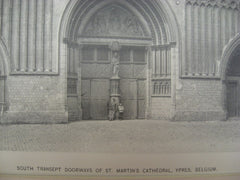 South Transept Doorways of St. Martin's Cathedral, Ypres, Belgium, EUR, 1892