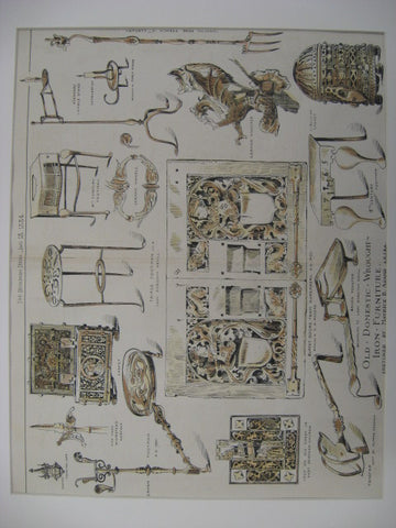 Old Domestic Wrought-Iron Furniture, UK, 1884, Maurice B. Adams