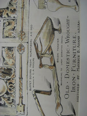 Old Domestic Wrought-Iron Furniture, UK, 1884, Maurice B. Adams