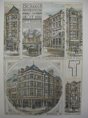 Street Architecture in the City, London, England, UK, 1884, T. E. Knightley