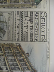Street Architecture in the City, London, England, UK, 1884, T. E. Knightley