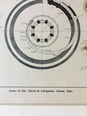 Dome, Santa Maria Assunta, Carignano, Genoa, Italy, 1904, Original Hand Colored -