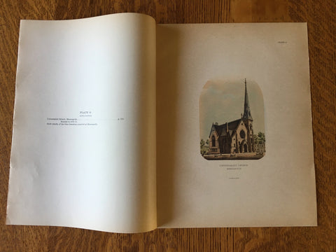 Universalist Church, Minneapolis, MN, 1884, Hand Colored Original -
