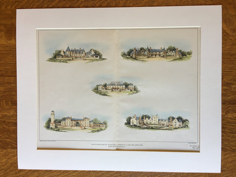 Wheatleigh, House of H H Cook, Lenox, MA, 1902, Original Hand Colored