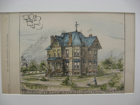 Residence of J. H. Campbell, Independence, IA, 1889, F. D. Hyde