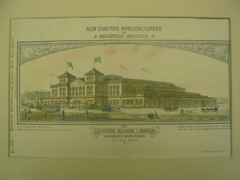 New England Manufacturers' and Mechanics' Institute at the Exhibition Building, Boston, MA, 1881, Alden Frink