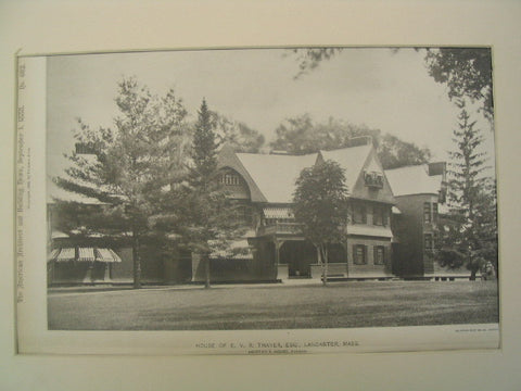 House of E. V. R. Thayer, Lancaster, MA, 1888, Andrews and Jaques