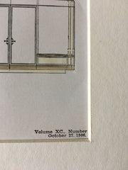 Home Club, 3rd-6th Stories, E 45th St, New York, 1906, Original Hand Colored -