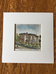 Mrs B D Nelson House, Stillwater, MN, 1874, Original Hand Colored -