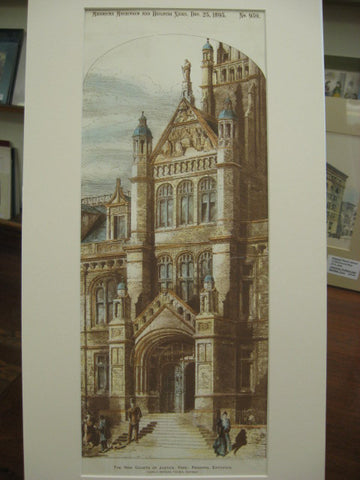 Principal Entrance of the New Courts of Justice, York, England, UK, 1893, Huon A. Matear
