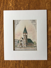 St George's Church, Baltimore, MD, 1886, Original Hand Colored -