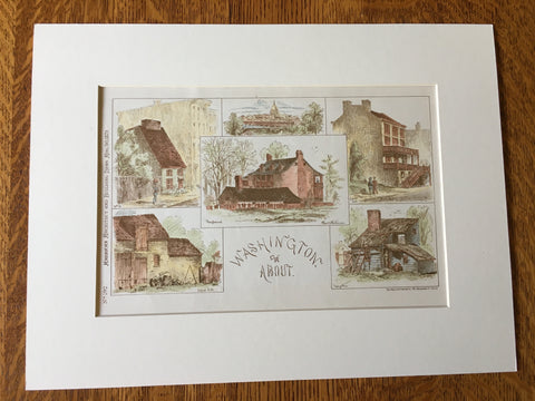 Scenes of Washington DC, 1879, Original Hand Colored -