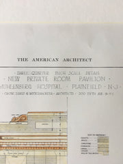 Pavilion, Muhlenberg Hospital, Plainfield, NJ, 1916, Original, Hand Colored -