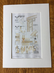 Elevator, West St Building, New York, 1907, Cass Gilbert, Hand Colored Original -