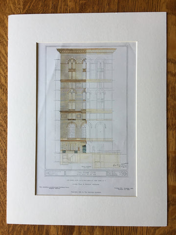 Home Club, 11-15 East 45th Street, NY, 1906, Hand Colored Original -