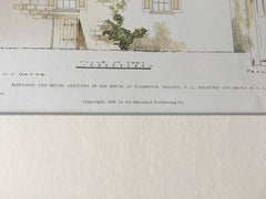Old Dutch House, Polifly Road, Hasbrouk Heights, NJ, 1908, Original Hand Colored -