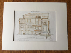 Maxine Elliot's Theater, Details, W 39th, New York, 1909, Original Hand Colored -